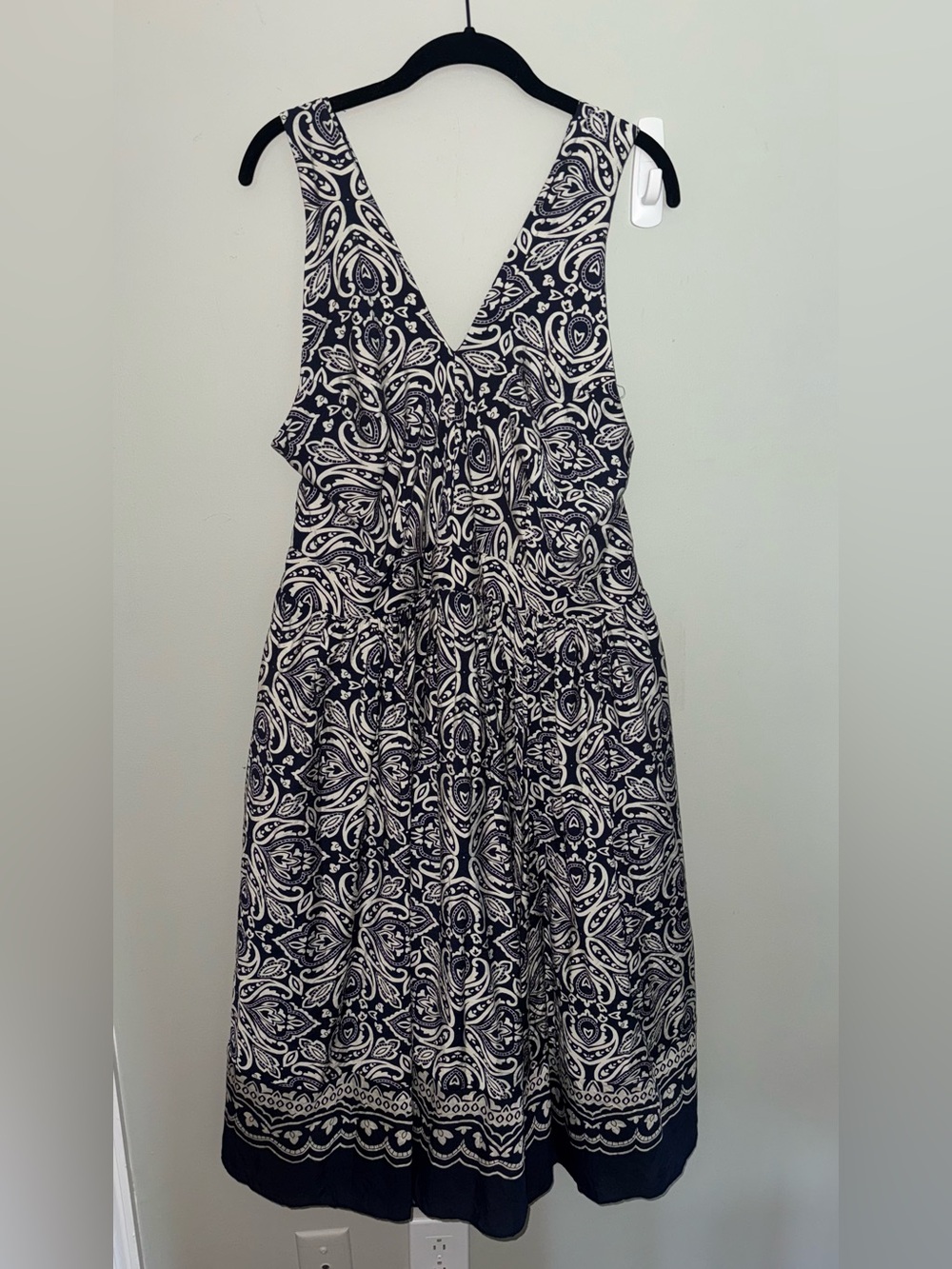 Lane Bryant NWT Women’s Plus Navy Paisley Split Halter Midi Flare Dress - 18W - Picture 3 of 12